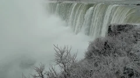 Niagara Falls in Winter Stock Footage 10593051