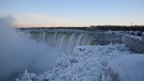Niagara falls in winter Stock Footage 84119045
