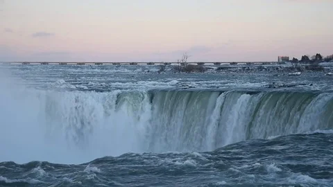 Niagara falls in winter Stock Footage 84119448