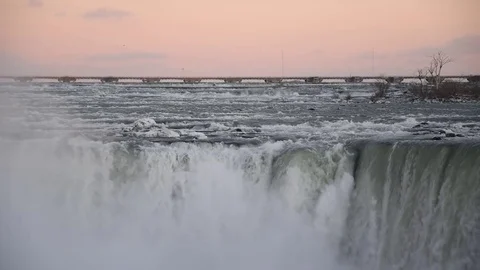 Niagara falls in winter Stock Footage 84119630