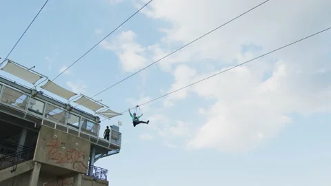 Niagara Falls zipline Stock Footage 218216280