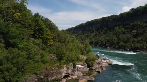 Niagara Gorge and River Stock Footage 220899279