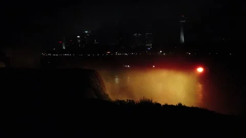Niagara by night 3 Stock Footage 180687225