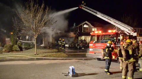 Niagara Region House Fire Stock Footage 35698247