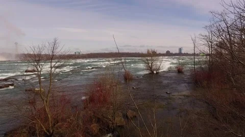 Niagara River Before Falls Spring City  Stock Footage 61890524