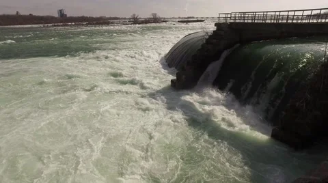 Niagara River Before Falls Spring  Stock Footage 61890494