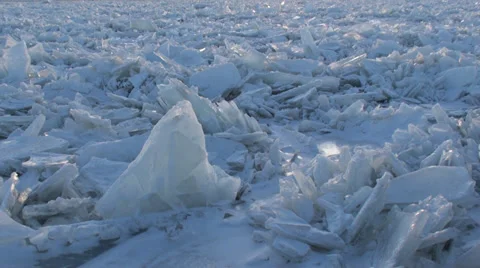 Niagara River Ice Jam 2014 Stock Footage 34029772