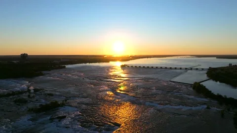 Niagara river sunrise Stock Footage 204022697