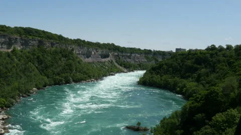 Niagara river view from moving aero car 4K UHD Stock Footage 53824744