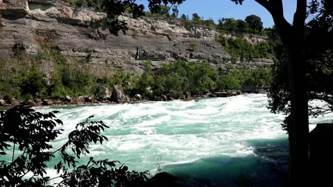 The Niagara River’s Class 6 white-water rapids Niagara Falls Canada Stock Footage 168893179