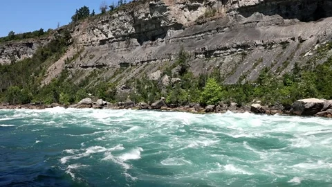 The Niagara River’s Class 6 white-water rapids Niagara Falls Canada Stock Footage 168893204