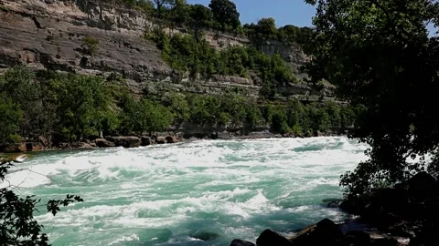 The Niagara River’s Class 6 white-water rapids Niagara Falls Canada Stock Footage 168893225