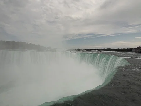 Niagra Falls at the Edge in Slow Motion Stock Footage 80072400