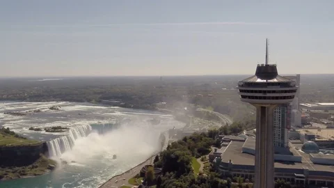 Niagra Falls Skylon Tower from Above Stock Footage