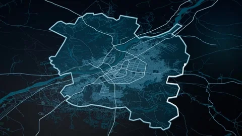 Niamey Niger Glowing Digital Map Animation 4K Video stock 337904167