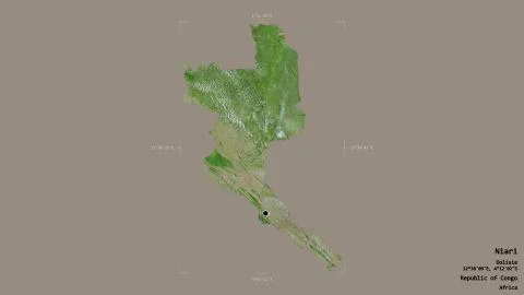 Niari - Republic of Congo. Bounding box. Satellite Stock Illustration