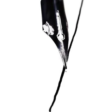 Nib of drawing pen drafting line by black ink nib of drawing pen drafting ... Fotos de archivo