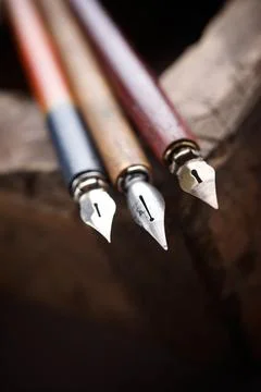 Nib pens close up Foto stock