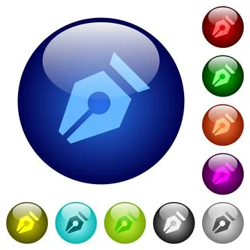 Nib solid color glass buttons 스톡 일러스트