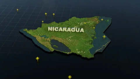 Nicaragua 3D Map With Animation Stock Footage 308951668