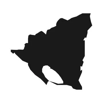 Nicaragua black map on white background Illustration