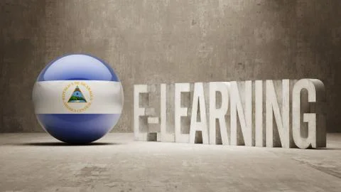 Nicaragua. E-Learning  Concept 스톡 일러스트