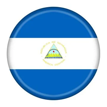 Nicaragua flag button with clipping path Stock Illustration