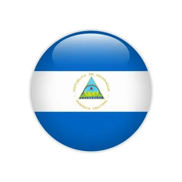 Nicaragua flag on button Illustrazione stock