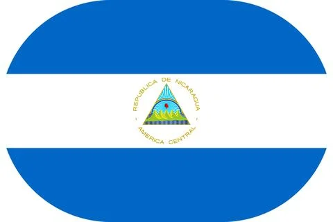 Nicaragua flag in flat oval design Illustrazione stock