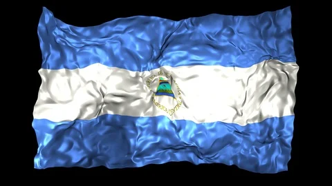 Nicaragua flag Stock Footage 110825398