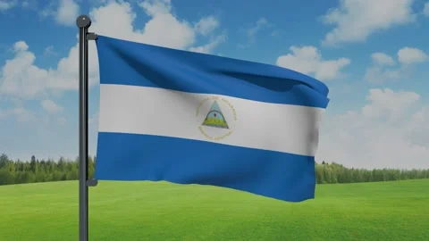 Nicaragua Flag Stock Footage 153255003