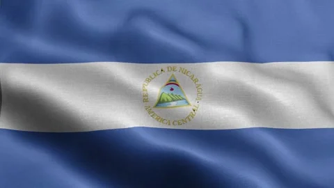 Nicaragua flag Front Stock Footage 318667396