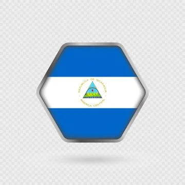 Nicaragua flag in a hexagon frame. Stock Illustration