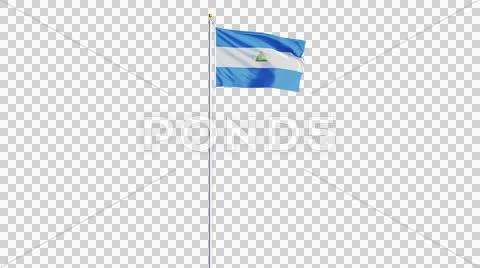 Nicaragua flag, long shot, isolated with alpha channel Stock Photos