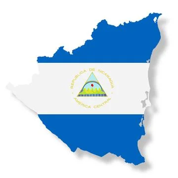 Nicaragua flag map with clipping path 3d illustration Stock Illustration