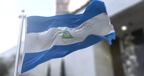 Nicaragua-flag-waving-seamless-loop-4k-60fps Stock Footage 331071364