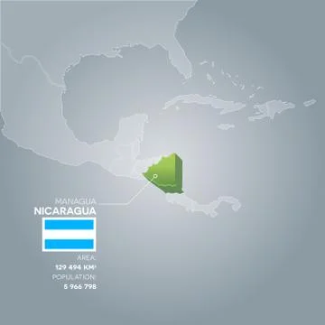 Nicaragua information map. Stock Illustration