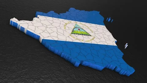 Nicaragua map 3d. 3d map of Nicaragua. Vidéo 274450661
