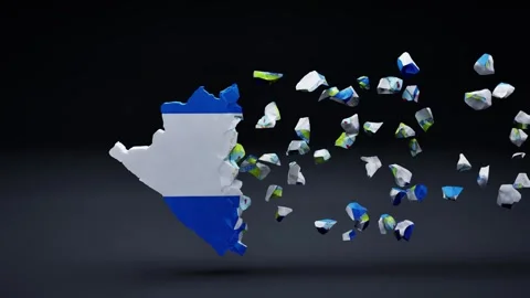 Nicaragua Map With Flag Stock Footage 324837443