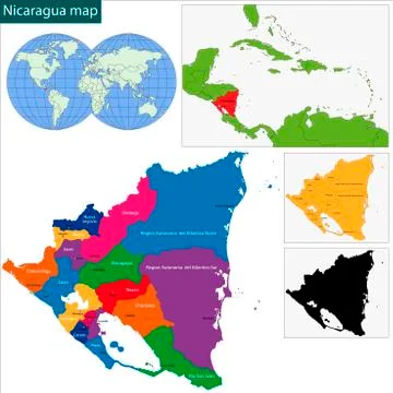 Nicaragua map Stock Illustration
