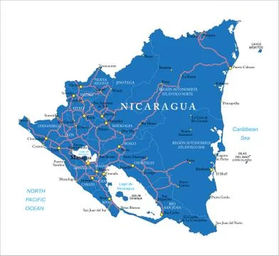 Nicaragua map Stock Illustration