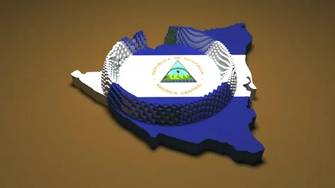 Nicaragua Map - Ripple Effect Stock-Footage 330548138