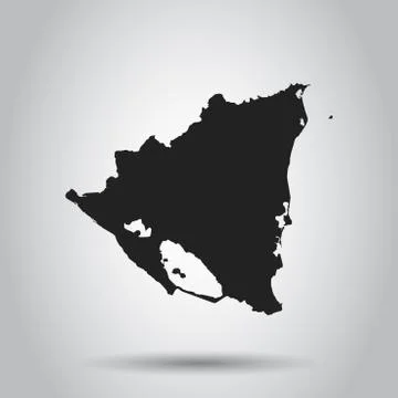 Nicaragua vector map. Black icon on white background. Illustrazione stock