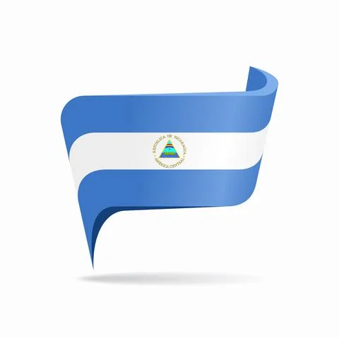 Nicaraguan flag map pointer layout. Vector illustration. 库存插图
