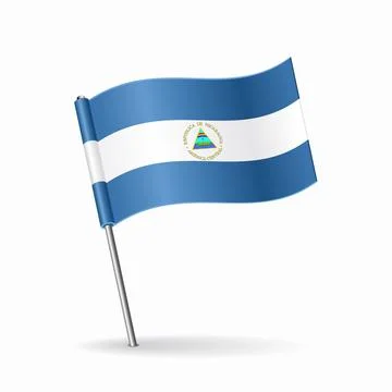 Nicaraguan flag map pointer layout. Vector illustration. Stock Illustration