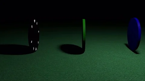 Nice 3D animation of spinning poker chips Stock Footage 74228375