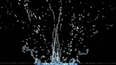 Nice 3D animation of the water splash, shallow DOF Stockbeeldmateriaal 50550426