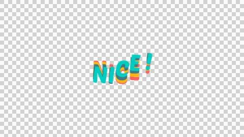 NICE! 3D colorful text image with wave on transparent background. Illustrazione stock