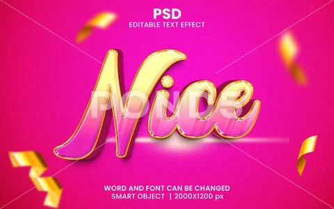 Nice 3d Text Effect Editable PSD PSD Template