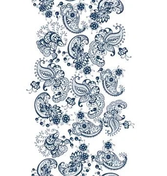 Nice abstract ornament seamless pattern vertical line  with different element Stock Illustration